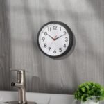 8 Inch Wall Clock, Silent Battery Operated Analog Clock, Black - Image 5