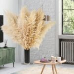 10 PCS 40" Tall Pampas Grass Stems in Natural Beige - Image 5