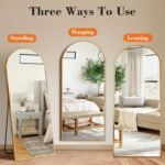 DUMOS 64"x21" Arched Full Length Floor Mirror, Full Body Mirror, Gold - Image 5