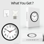 8 Inch Wall Clock, Silent Battery Operated Analog Clock, Black - Image 6