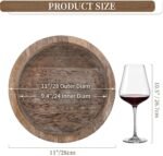 Hanobe Round Wooden Candle Holder Trays for Coffee Table, Distressed Finish - Image 6