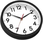 8 Inch Wall Clock, Silent Battery Operated Analog Clock, Black - Image 8