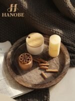 Hanobe Round Wooden Candle Holder Trays for Coffee Table, Distressed Finish - Image 8