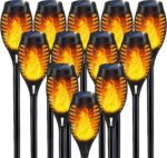 Solar Torch Light with Flickering Flame for Halloween Decorations