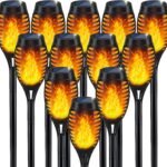 Solar Torch Light with Flickering Flame for Halloween Decorations