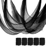 5 Pcs Black Halloween Gauze Creepy Cloth Fabric Tapestry Decor Decorations