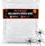 Halloween Spider Webs with 40 Fake Spiders – 1200 Sq Ft - Image 2