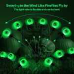Halloween Decorations Outdoor Solar Scary Eyeball Lights,2PACKS 12LED Green Eyeball - Image 2