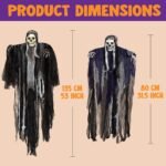3 Pack Hanging Halloween Skeleton Ghosts Decorations, Grim Reapers for Best Halloween Outdoor Decorations - Image 3