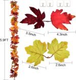 2 Pack Fall Garland Maple Leaf, 5.9Ft/Piece 7 Colors - Image 3