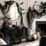 5 Pcs Black Halloween Gauze Creepy Cloth Fabric Tapestry Decor Decorations - Image 3