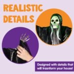 3 Pack Hanging Halloween Skeleton Ghosts Decorations, Grim Reapers for Best Halloween Outdoor Decorations - Image 5