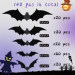 140Pcs 3D Bats Halloween Decorations Realistic PVC Wall Decor - Image 5