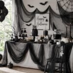 5 Pcs Black Halloween Gauze Creepy Cloth Fabric Tapestry Decor Decorations - Image 5