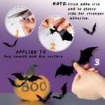 140Pcs 3D Bats Halloween Decorations Realistic PVC Wall Decor - Image 6