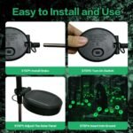 Halloween Decorations Outdoor Solar Scary Eyeball Lights,2PACKS 12LED Green Eyeball - Image 7